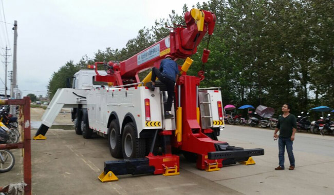 【360° Rotating Crane】 Большой спасательный автомобиль Haowo группы Shagang